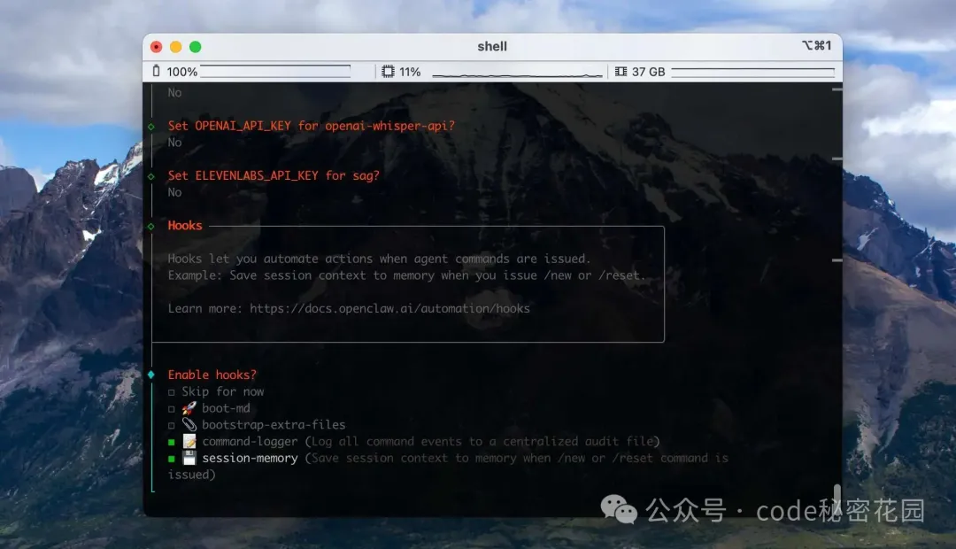 Hooks 选择界面示例