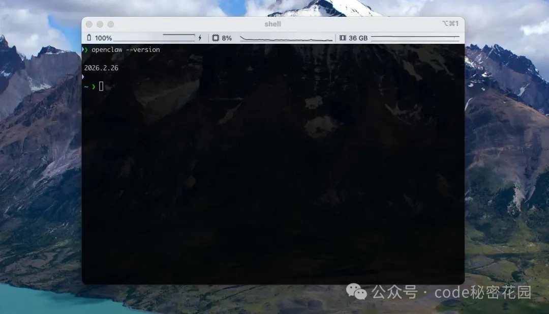 openclaw &ndash;version 验证安装成功示例